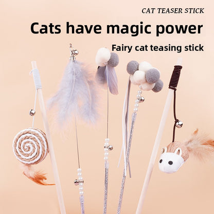 Interactive Feather Cat Toy - Fun Chase & Play Teaser for Cats