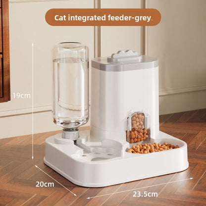 2-in-1 Automatic Feeder & Water Bowl - Convenient Mealtime Solution for Cats & Dogs