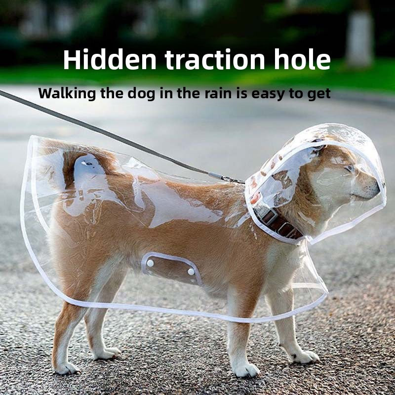 Waterproof Dog Raincoat - Lightweight Hooded Rain Jacket for Wet Weather Walks