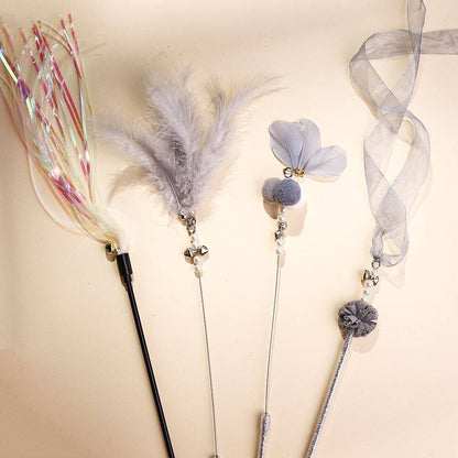 Interactive Feather Cat Toy - Fun Chase & Play Teaser for Cats