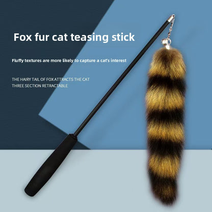 Adjustable Cat Teaser Wand - Interactive Play Toy with Multiple Attachments