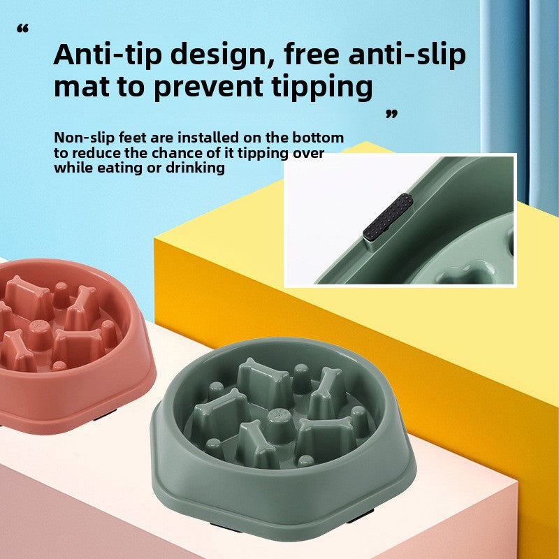 Slow Feeder Dog Bowl - Anti-Choke Food Dish for Healthier Eating