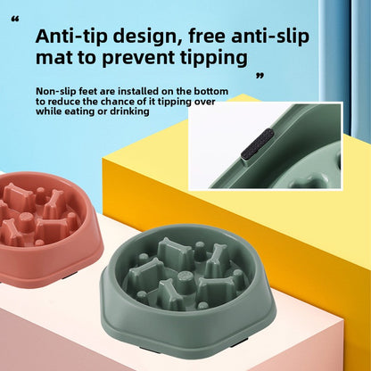 Slow Feeder Dog Bowl - Anti-Choke Food Dish for Healthier Eating