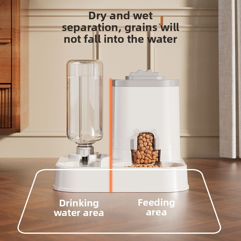 2-in-1 Automatic Feeder & Water Bowl - Convenient Mealtime Solution for Cats & Dogs