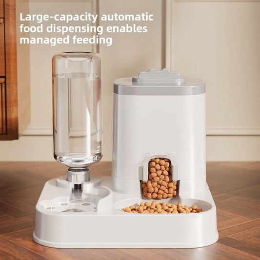 2-in-1 Automatic Feeder & Water Bowl - Convenient Mealtime Solution for Cats & Dogs