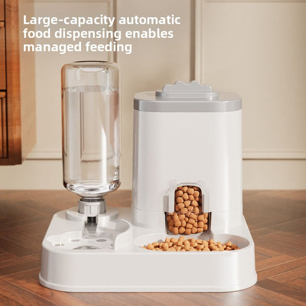 2-in-1 Automatic Feeder & Water Bowl - Convenient Mealtime Solution for Cats & Dogs