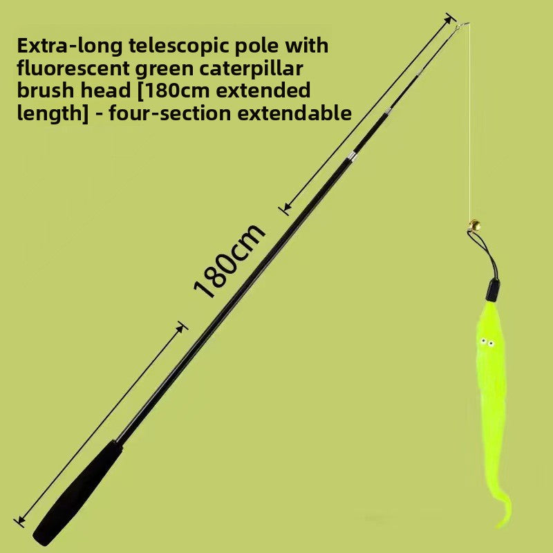 Adjustable Cat Teaser Wand - Interactive Play Toy with Multiple Attachments
