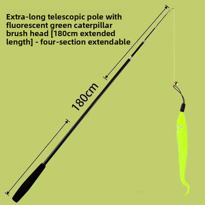 Adjustable Cat Teaser Wand - Interactive Play Toy with Multiple Attachments