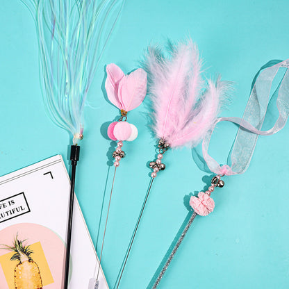 Interactive Feather Cat Toy - Fun Chase & Play Teaser for Cats