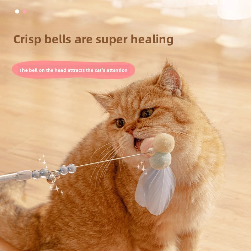 Interactive Feather Cat Toy - Fun Chase & Play Teaser for Cats