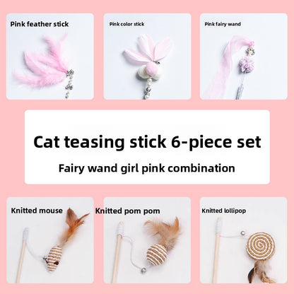 Interactive Feather Cat Toy - Fun Chase & Play Teaser for Cats