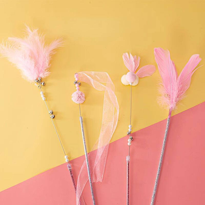 Interactive Feather Cat Toy - Fun Chase & Play Teaser for Cats