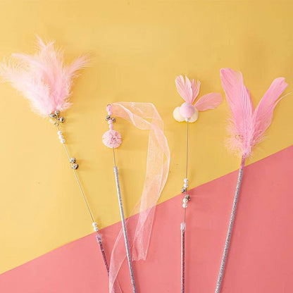 Interactive Feather Cat Toy - Fun Chase & Play Teaser for Cats