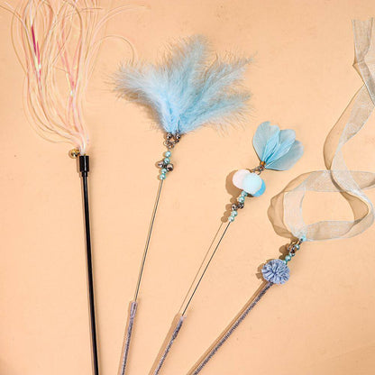 Interactive Feather Cat Toy - Fun Chase & Play Teaser for Cats
