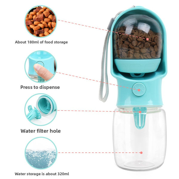 Portable Pet Water Bottle - Leakproof Outdoor Drinking Dispenser for Dogs & Cats