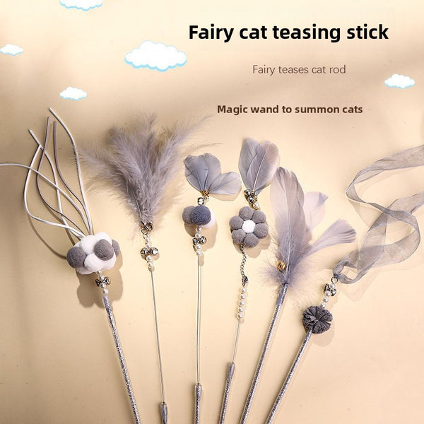 Interactive Feather Cat Toy - Fun Chase & Play Teaser for Cats
