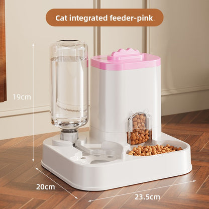 2-in-1 Automatic Feeder & Water Bowl - Convenient Mealtime Solution for Cats & Dogs