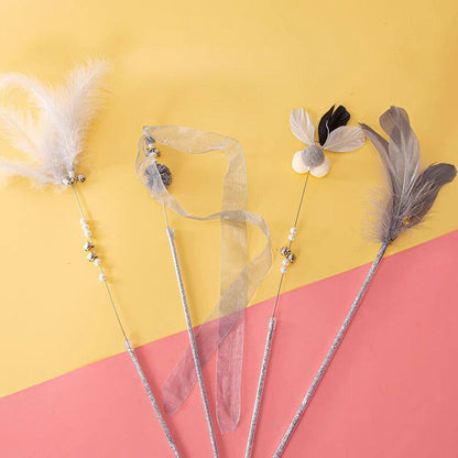 Interactive Feather Cat Toy - Fun Chase & Play Teaser for Cats