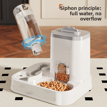 2-in-1 Automatic Feeder & Water Bowl - Convenient Mealtime Solution for Cats & Dogs