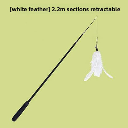 Adjustable Cat Teaser Wand - Interactive Play Toy with Multiple Attachments
