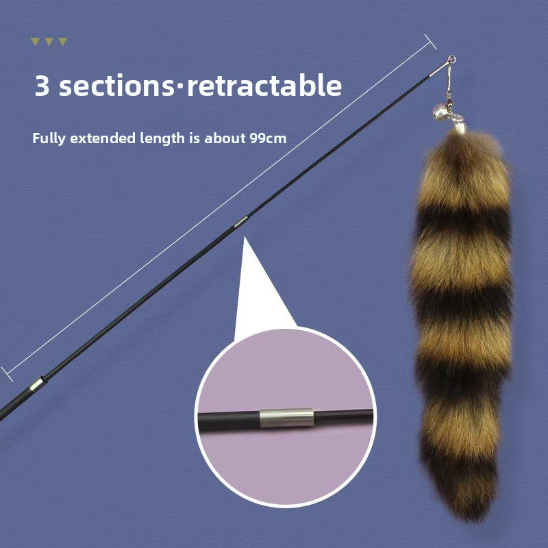 Adjustable Cat Teaser Wand - Interactive Play Toy with Multiple Attachments